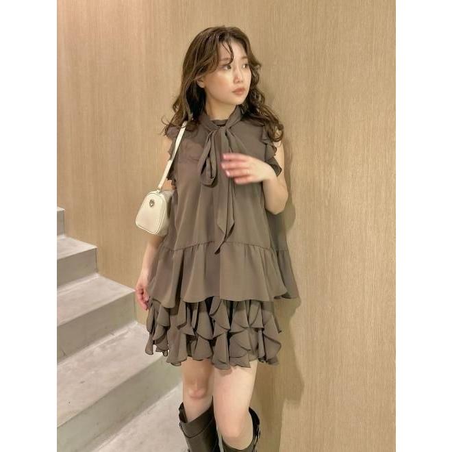 リリーブラウン今期大人気セットアップ リリーブラウン LILY BROWN ドレープフリルセットアップ （MNT