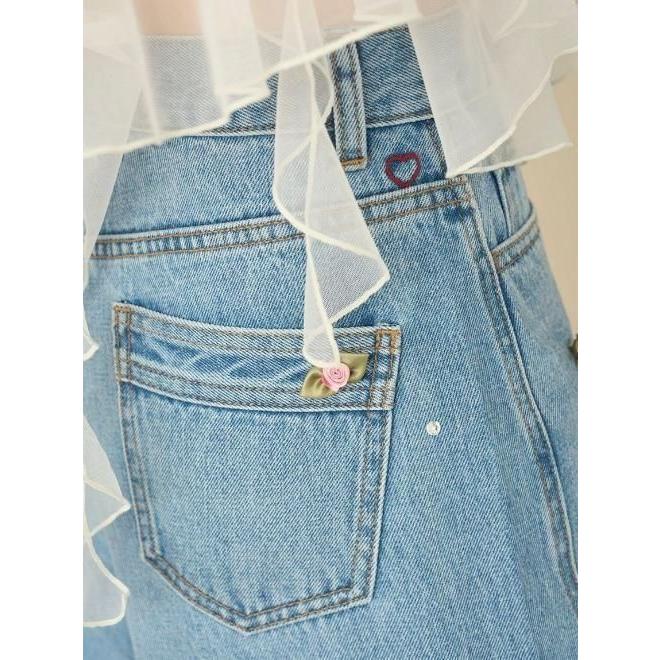 (期間限定10%OFF) Lily Brown  / リリーブラウン バリエーションビジューデニムパンツ  26春夏.予約  LWFP264803 入荷予定 : 6月中旬〜の画像