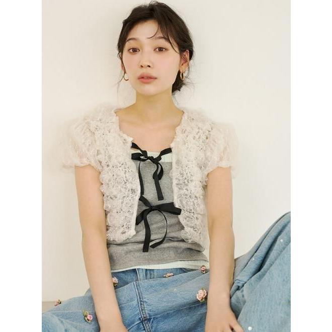 (期間限定10%OFF) Lily Brown  / リリーブラウン バリエーションビジューデニムパンツ  26春夏.予約  LWFP264803 入荷予定 : 6月中旬〜の画像