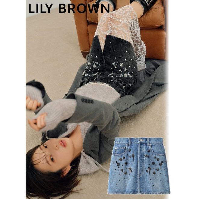 LILY BROWN（リリーブラウン） (セール50%OFF) ビジューデニムミニ