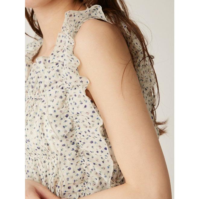 LILY BROWN（リリーブラウン） (12%OFF) フリルシャーリングブラウス