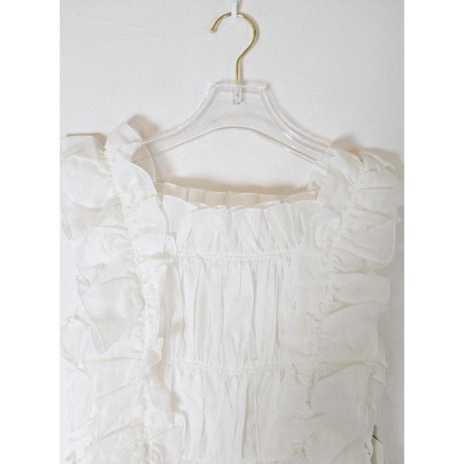 LILY BROWN（リリーブラウン） (12%OFF) フリルシャーリングブラウス