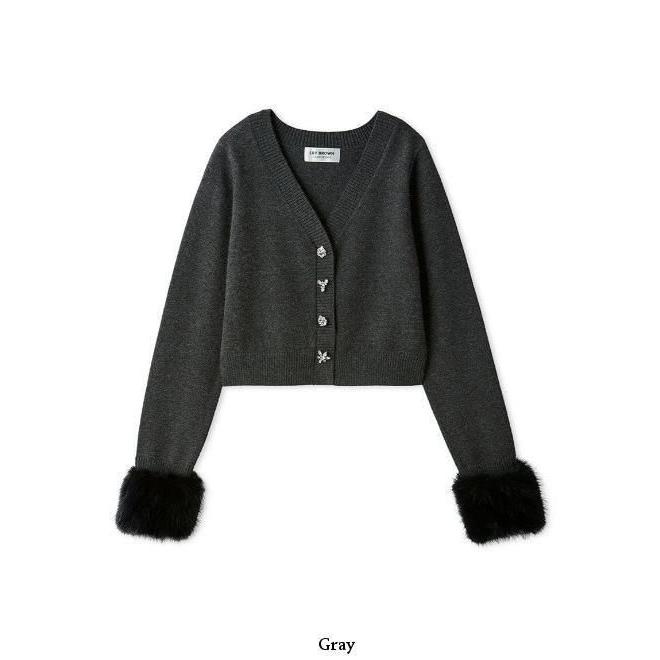 LILY BROWN（リリーブラウン） (10%OFF&300円OFF) 袖ファーニット