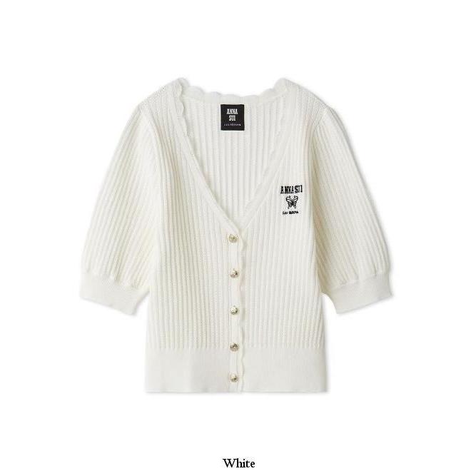 LILY BROWN ホワイト リブカーディガン LILY BROWN（リリーブラウン） (セール20%OFF&300円OFF) ANNA SUI