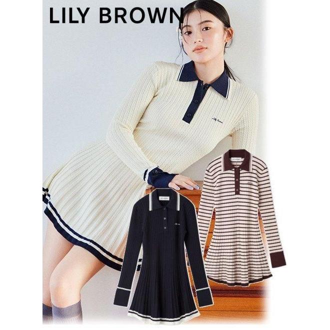 最終値下げ　リリーブラウン ポロニットミニワンピース セール】ポロニットミニワンピース（ワンピース）｜LILY BROWN