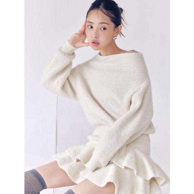 リリーブラウン　オフショルニット LILY BROWN リリーブラウン Lily Brown レイヤードオフショルニット