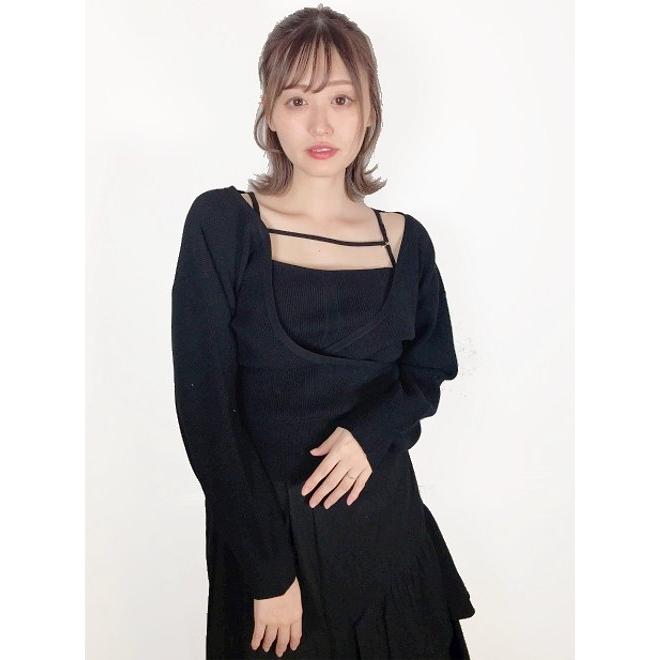Lily Brown / リリーブラウン キャミドッキングカシュクールニット 