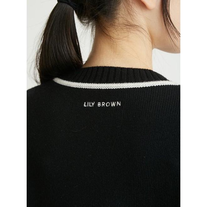 Lily Brown /リリーブラウン 'MARY QUANT ジャガードニット'' 23秋冬予約2 LWNT234254　ニットトップス WHT,BLK : 12月上旬〜 !  11%OFF&PT5倍｜hearty-select｜15