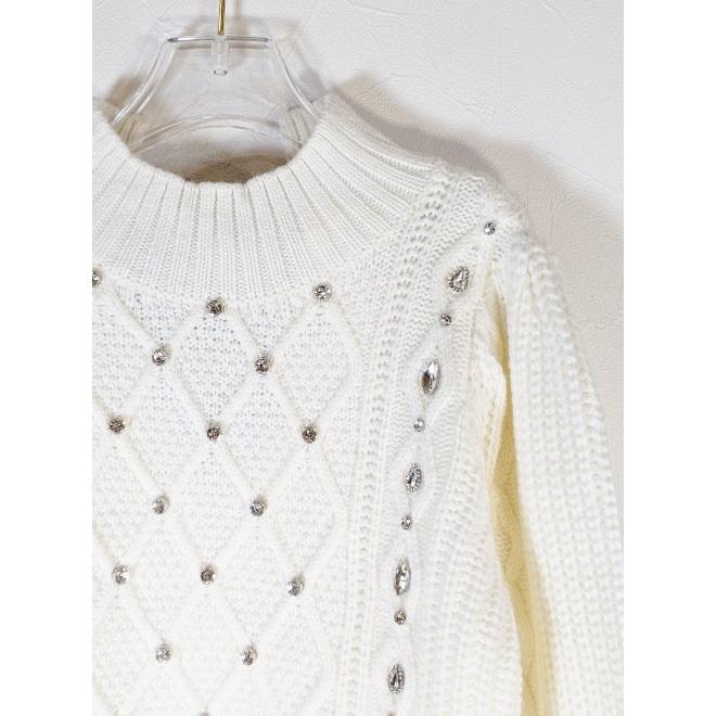 LILY BROWN Lily Brown / リリーブラウンケーブルビジューニット 23  