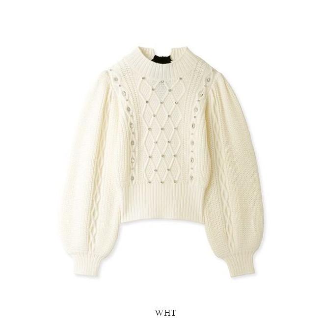 LILY BROWN Lily Brown / リリーブラウンケーブルビジューニット 23  