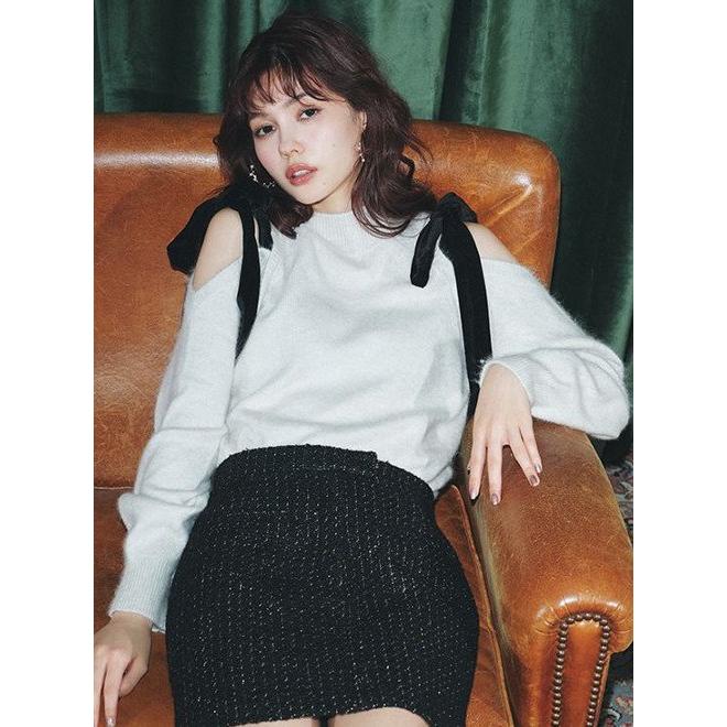 Amazon | [リリーブラウン] デコラティブオフショルニット