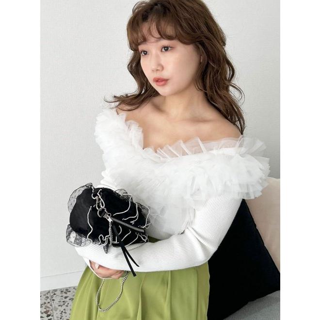 Lily Brown  チュールトップス LILY BROWN×MARY QUANT】デイジー柄シアーチュールトップス(Tシャツ