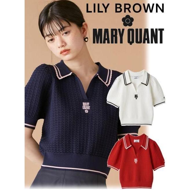 【姫路東店】 中古 Lily Brown | リリーブラウン ポロシャツ シアーポロニットトップス LWNT254013 ×MARY QUANT レッド サイズ：1 【110】 姫路東店】 中古 Lily Brown | リリーブラウン ポロシャツ シアーポロ