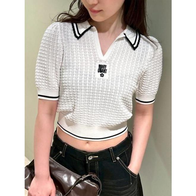 【LILY BROWN×MARY QUANT】シアーポロニットトップス LILY BROWN（リリーブラウン） 【MARY QUANT】シアーポロニット
