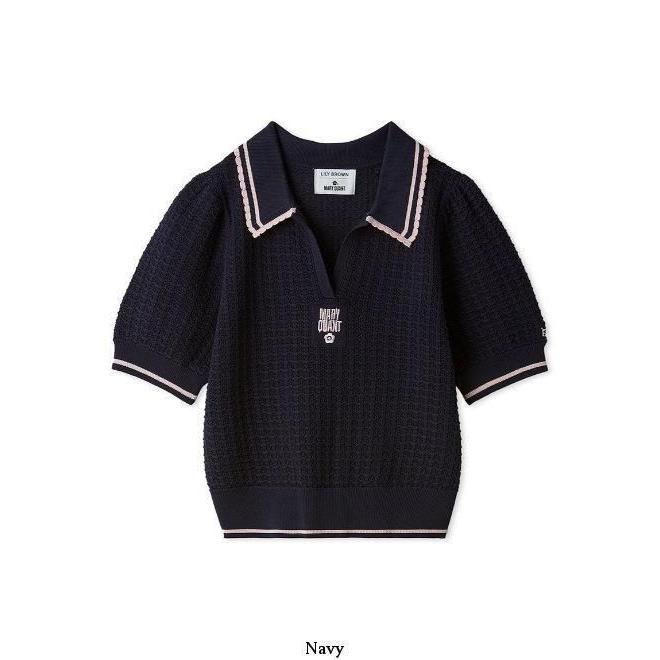 【LILY BROWN×MARY QUANT】シアーポロニットトップス LILY BROWN（リリーブラウン） 【MARY QUANT】シアーポロニット