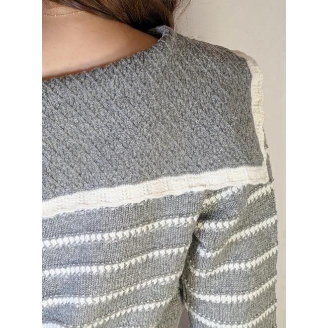 LILYBROWNリリーブラウン大人気セーラーカラーニットトップスグレー LILYBROWNリリーブラウン大人気セーラーカラーニットトップスグレー