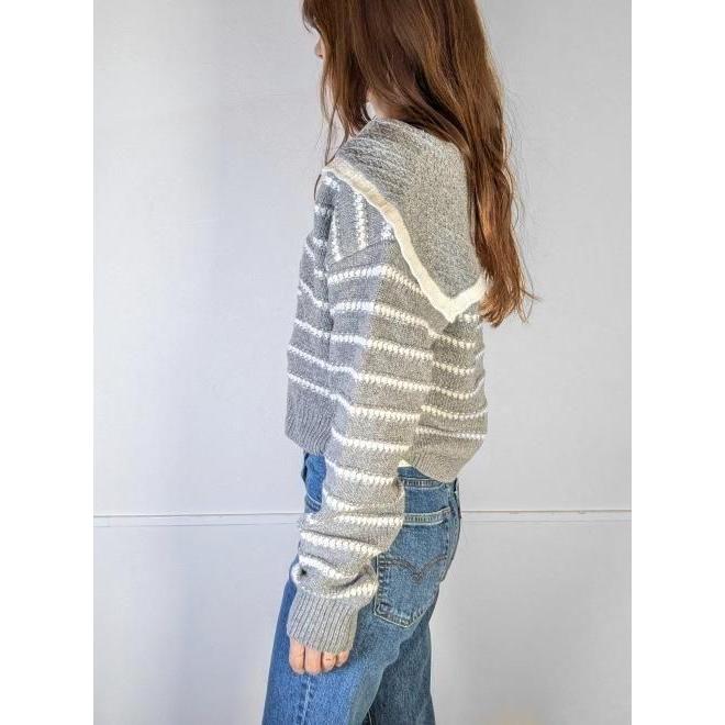 LILYBROWNリリーブラウン大人気セーラーカラーニットトップスグレー LILY BROWN（リリーブラウン） リリー ブラウン トップス 25秋冬