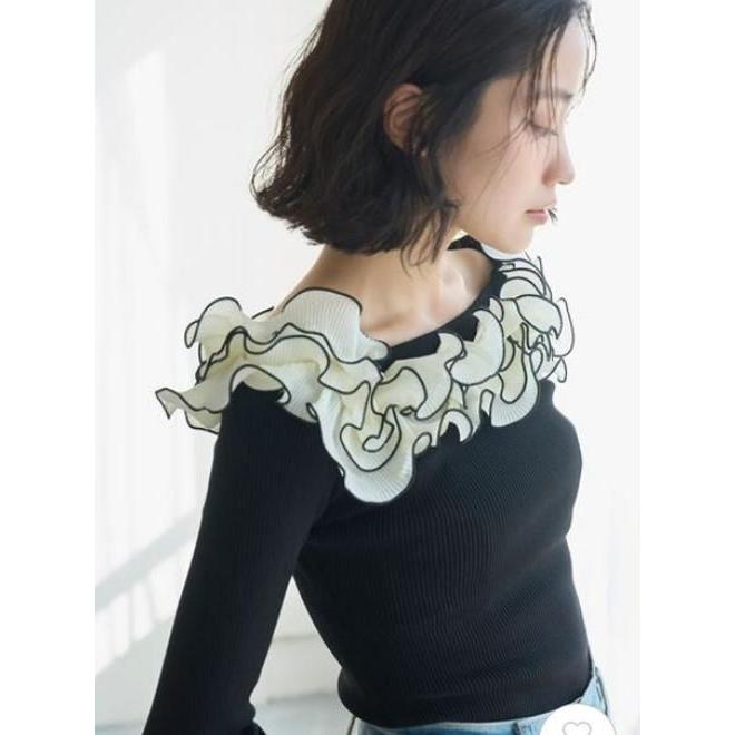 LILY BROWN◎2wayレースフリルニットトップス モチーフフリルニットトップス（ニット/セーター）｜LILY BROWN