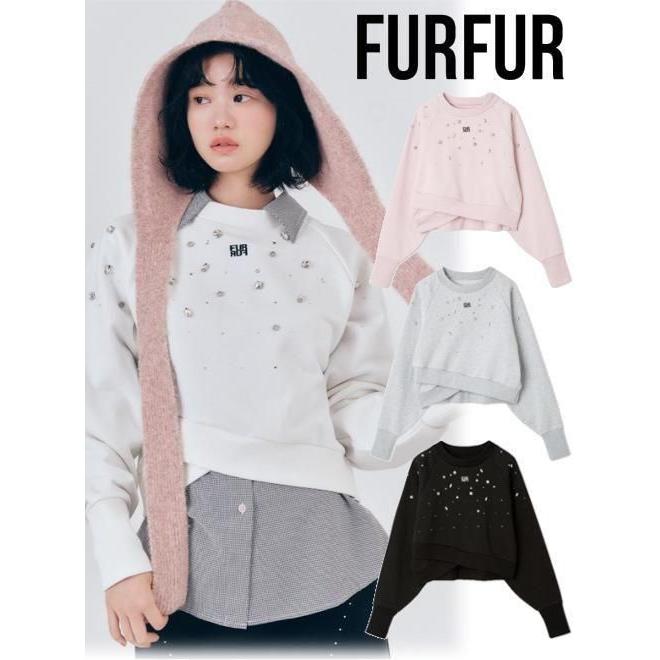 FURFUR（ファーファー） (10%OFF&300円OFF) ビジュー付きスウェット 25