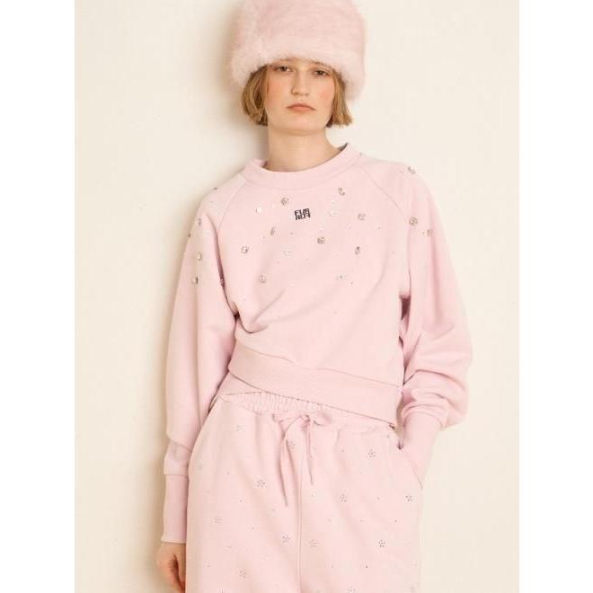 FURFUR スウェット　ピンク FURFUR（ファーファー） (10%OFF&300円OFF) ビジュー付きスウェット 25