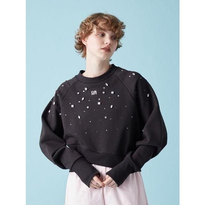 FURFUR（ファーファー） (10%OFF&300円OFF) ビジュー付きスウェット 25