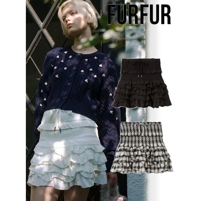 FURFUR（ファーファー） (セール40%OFF) フリルティアードミニスカート