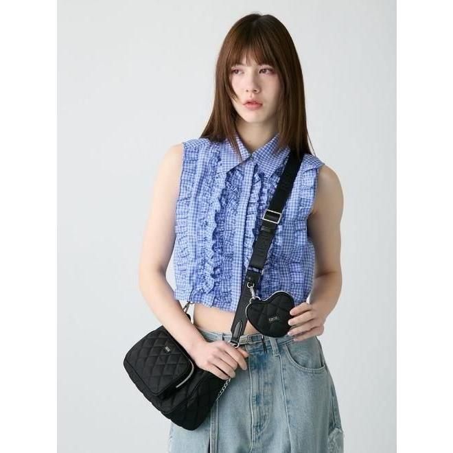 FURFUR キルティング ショルダーバッグ ブラック FURFUR（ファーファー） (10%OFF&300円OFF) ナイロンキルティング