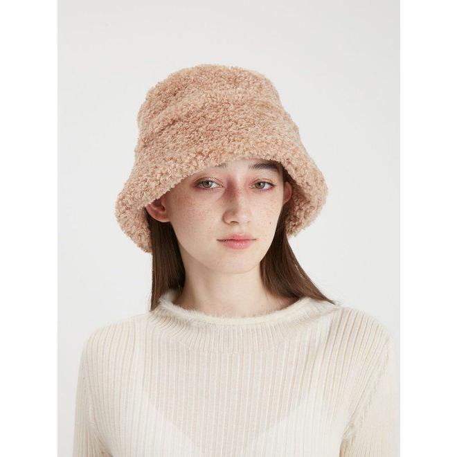 美品　FURFUR ロゴ刺繍ハット ベージュ　バケットハットチューリップハット FURFUR / ファーファーロゴ刺繍ハット 24春夏. RWGH242520 (12