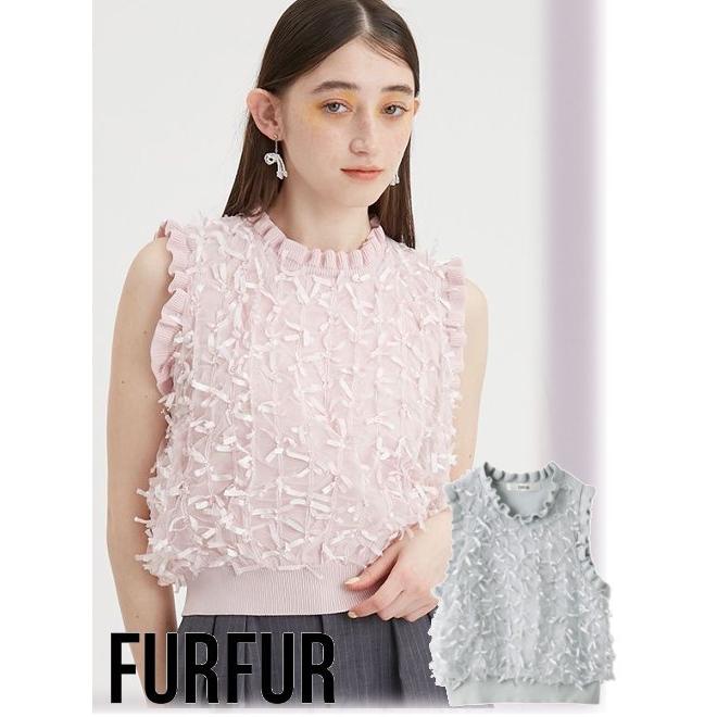 セール30%OFF) FURFUR / ファーファーリボンマテリアルニットベスト 24 