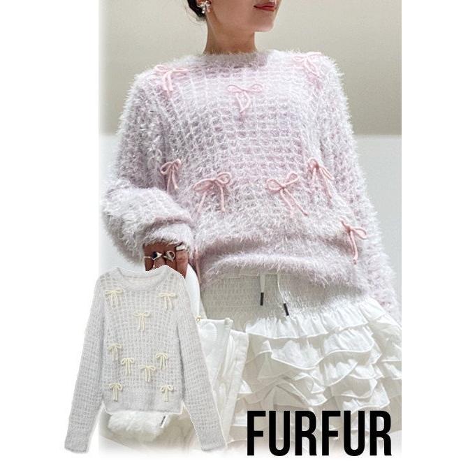 FURFUR シャイニーリボンニット OWHT FURFUR (セール30%OFF) / ファーファー シャイニーリボン