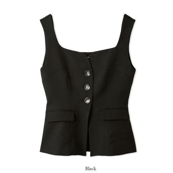 新品☆スナイデル☆ジレ☆ブラック☆フリーサイズ SNIDEL（スナイデル） (セール50％OFF&PT5) ジレトップス 25春夏