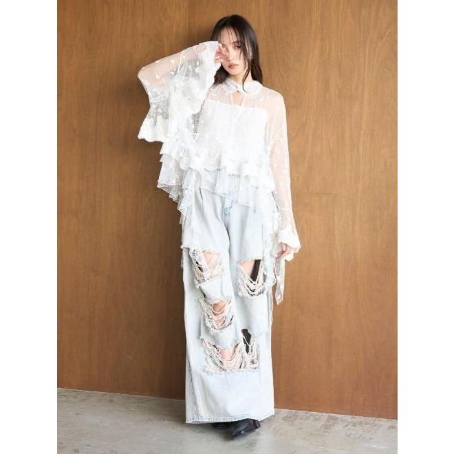 snidelレースフリルトップス レースフリルプルオーバー(Tシャツ・カットソー)｜トップス｜SNIDEL