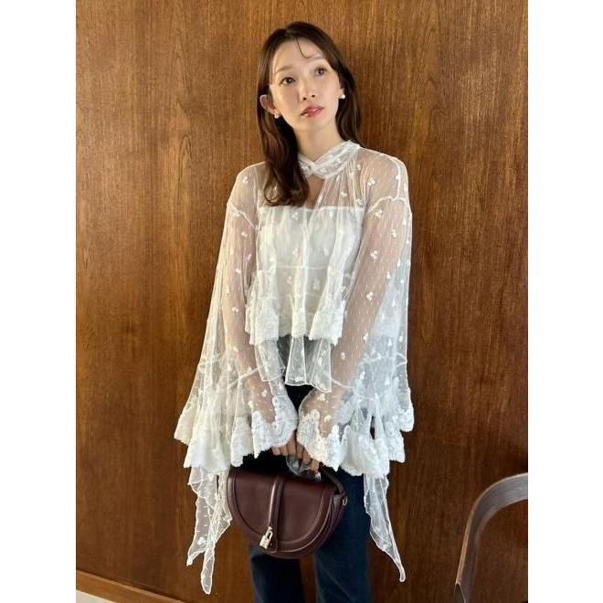SNIDEL（スナイデル） (10%OFF&300円OFF) チュールエンブロイダリー