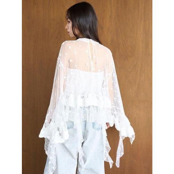 SNIDEL（スナイデル） (10%OFF&300円OFF) チュールエンブロイダリー