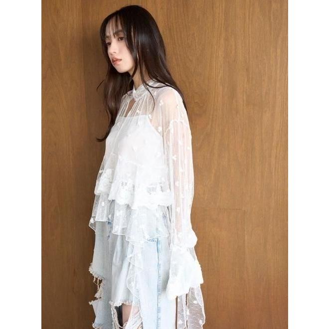 SNIDEL（スナイデル） (10%OFF&300円OFF) チュールエンブロイダリー