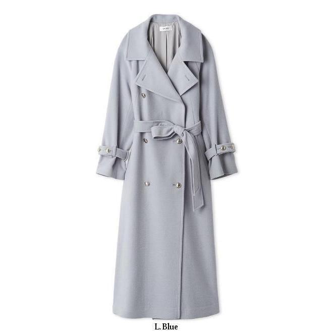 【新品】SNIDELスナイデル　ウールカシミヤコート ベルト　ライトブルー スナイデル SNIDEL ウールカシミヤコート （ライトブルー） -靴