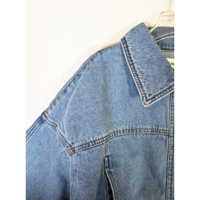 snidel ラビットファー　ライナー付き　デニムジャケット　サイズF デニムライクプリント ジャージー セットアップジャケット（47