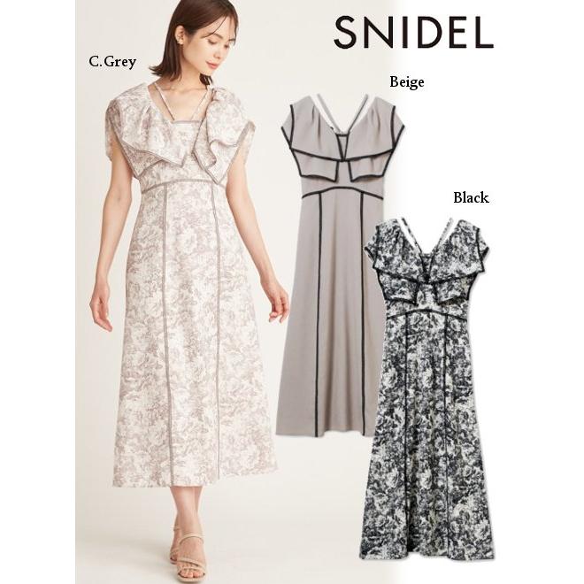 期間限定12%OFF&PT5 snidel/スナイデル ラッフルカラーワンピース 23春