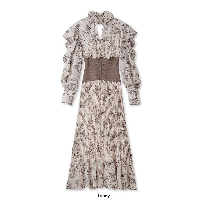 SNIDEL ワンピース SNIDEL snidel / スナイデル ウエストリブプリントワンピ 23秋冬