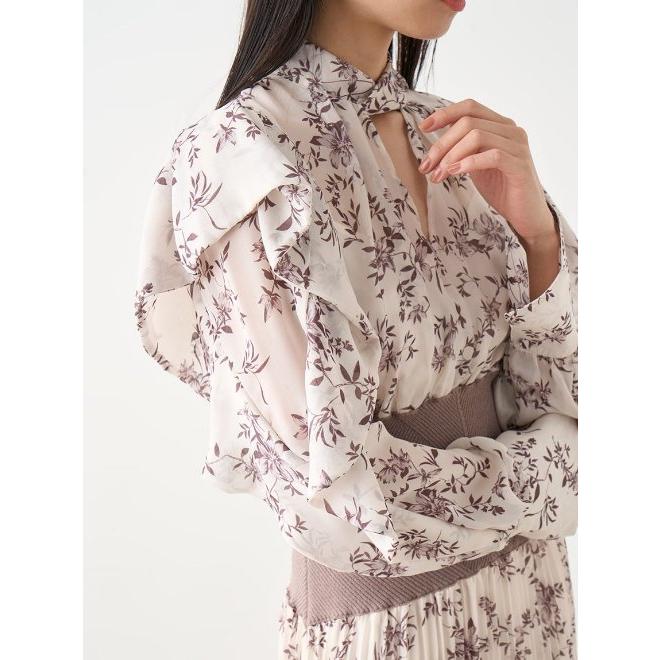 SNIDEL snidel / スナイデル ウエストリブプリントワンピ 23秋冬