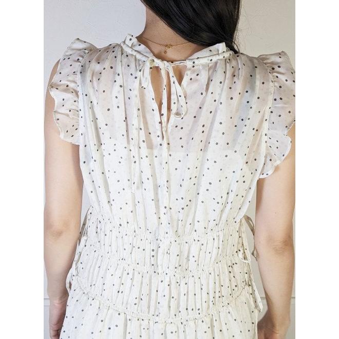 SNIDEL snidel /スナイデル シフォンギャザーノースリワンピース 24春  