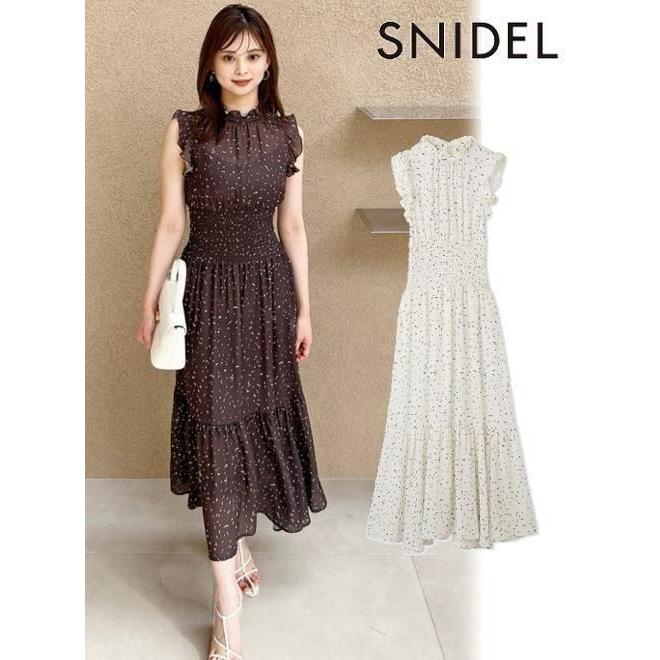 snidel スナイデル　ワンピース　ノースリーブ　夏 SNIDEL snidel スナイデル ノースリーブプリントワンピ 25春夏