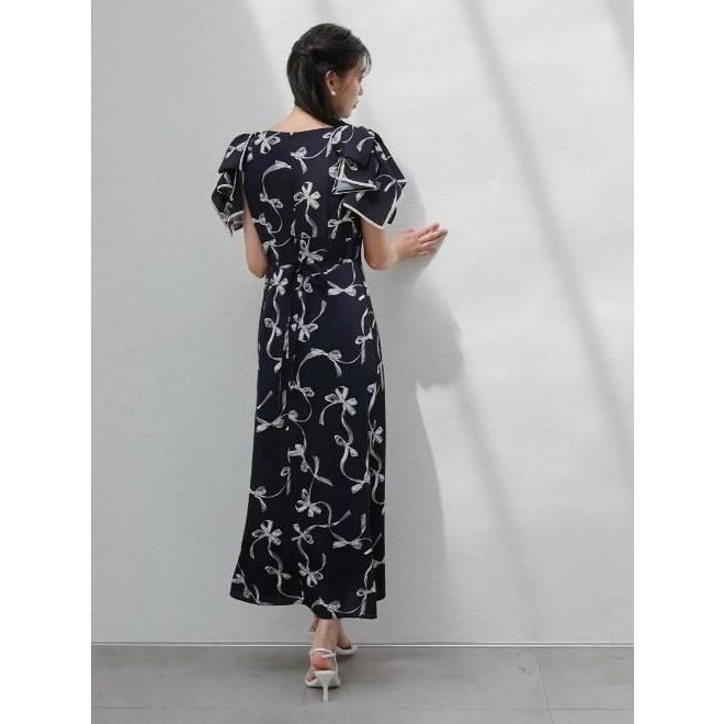 新品 snidel Sustainableリボンプリントワンピース ✨② SNIDEL スナイデル Sustainableリボンプリントワンピース