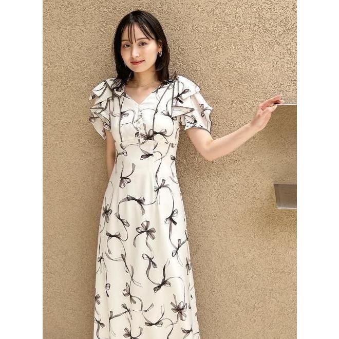 SNIDEL（スナイデル） Susリボンプリントワンピ 25春夏. SWFO254025