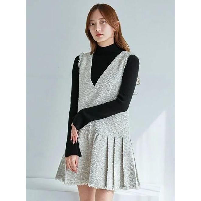 SNIDEL（スナイデル） (最終セール50%OFF&300円OFF) Vネックツイード