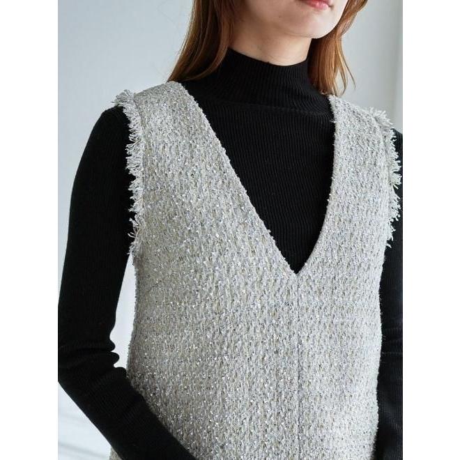 SNIDEL（スナイデル） (最終セール50%OFF&300円OFF) Vネックツイード