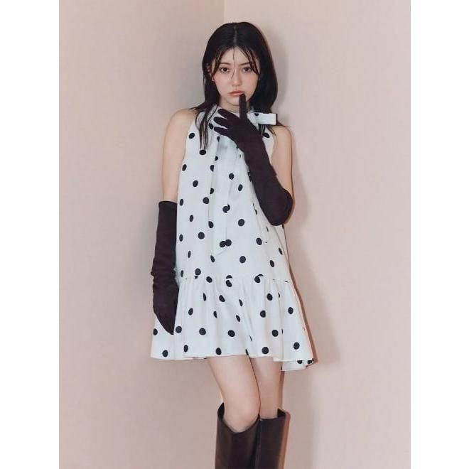 SNIDEL（スナイデル） (10%OFF&300円OFF) サテンリボンミニワンピース