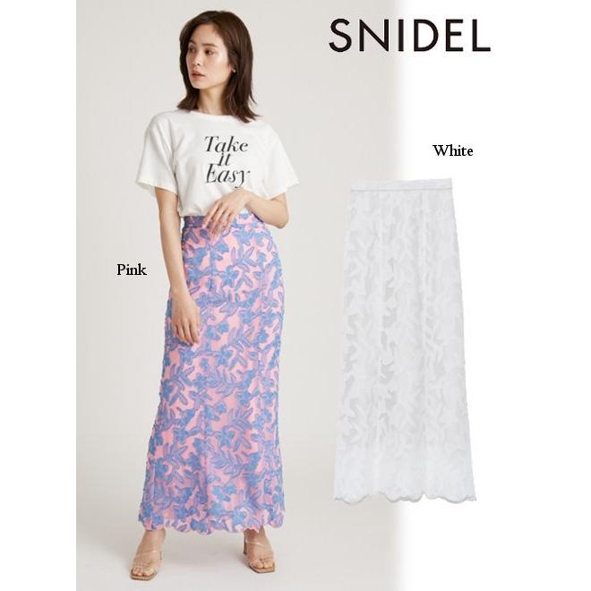 スナイデル　　ジャガードナロースカート SNIDEL（スナイデル） カットジャガードナロースカート 22春夏