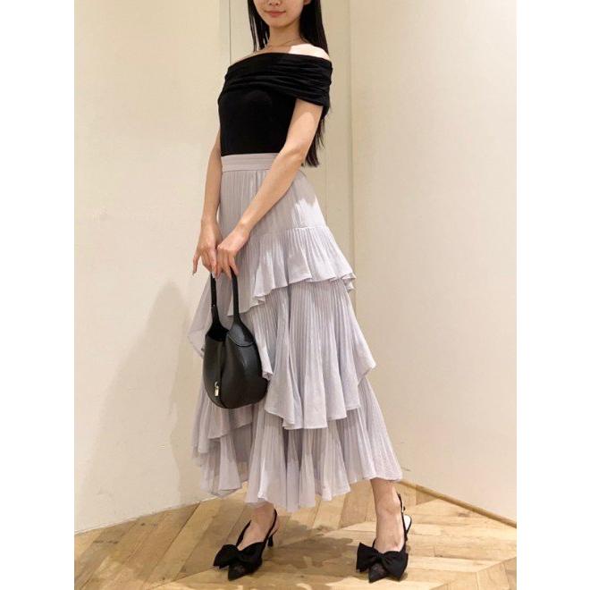 T239 [スナイデル] ティアードプリーツスカート SWFS244274 SNIDEL（スナイデル） (12%OFF) プリーツティアードスカート 24秋冬