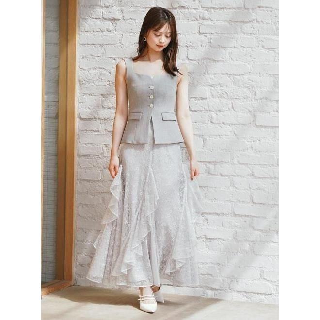 SNIDEL - ⭐️人気レースフリルブラ〜ス⭐️ スナイデル SNIDEL レースフリルプルオーバー （GRY